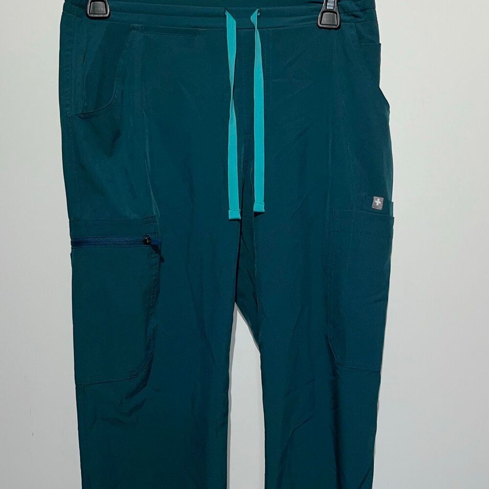 Figs Technical Collection Women's Drawstring Yola Fionlite Scrub Pants Teal Blue